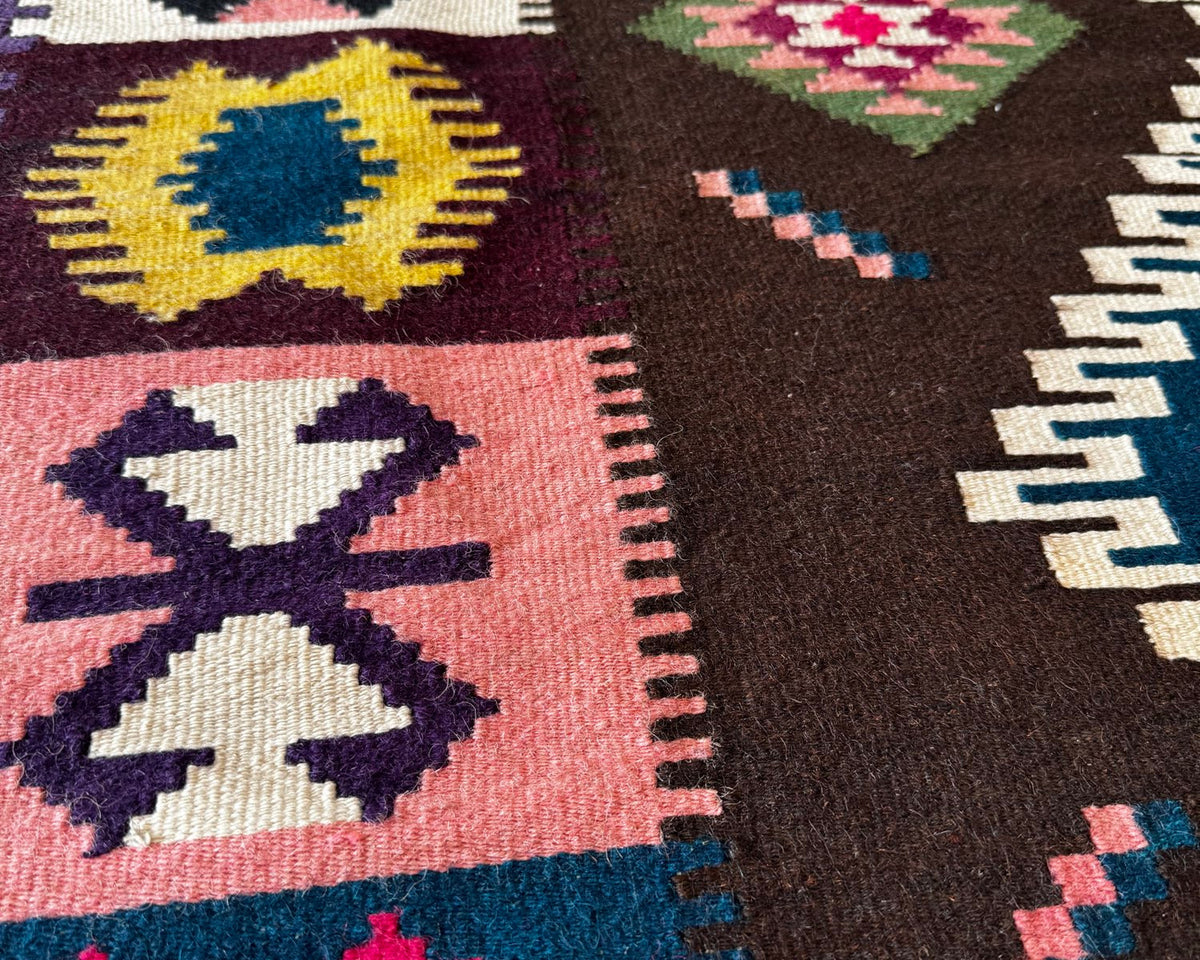 Vintage Reversible Banat Folk Wool Kilim, 210x150 cm, view 11
