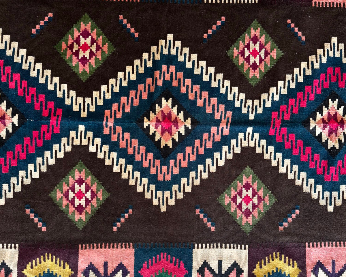 Vintage Reversible Banat Folk Wool Kilim, 210x150 cm, view 14