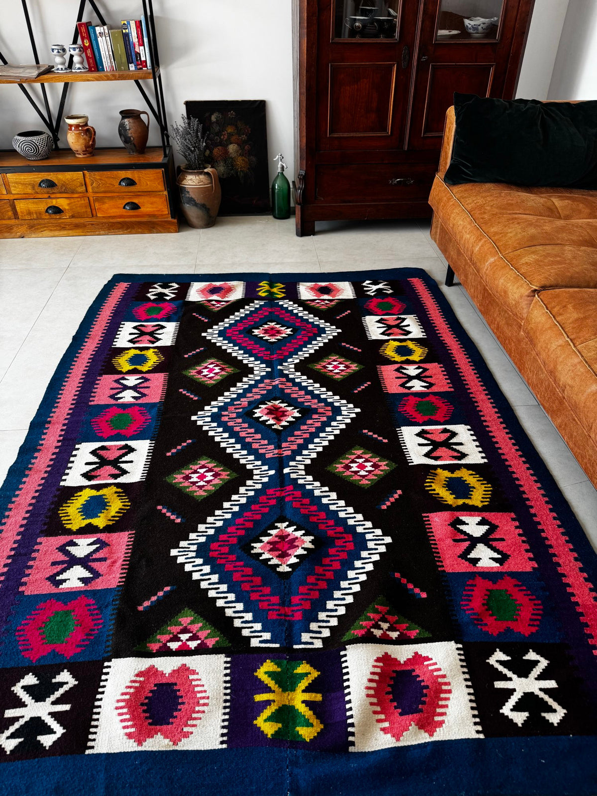 Vintage Reversible Banat Folk Wool Kilim, 210x150 cm, view 5
