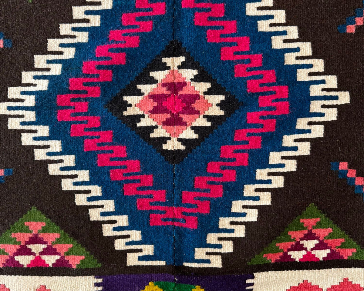 Vintage Reversible Banat Folk Wool Kilim, 210x150 cm, view 8