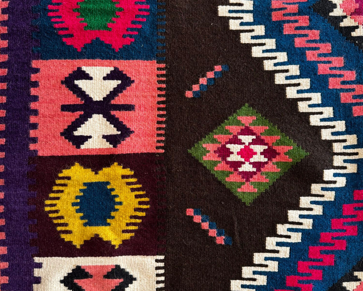 Vintage Reversible Banat Folk Wool Kilim, 210x150 cm, view 9