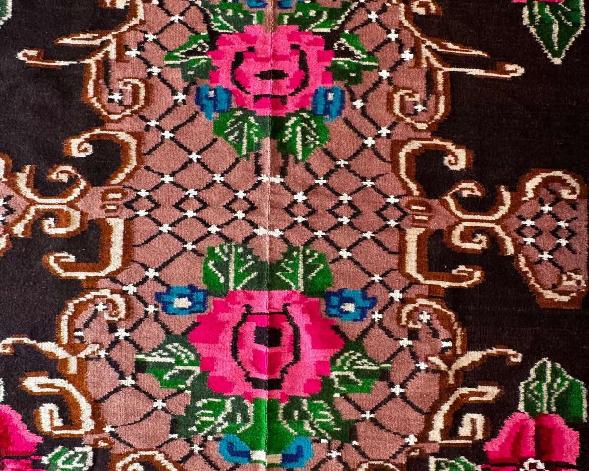 Vintage Floral Banat Wool Rug, 190x150 cm, view 11