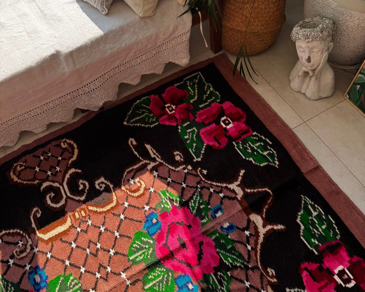 Vintage Floral Banat Wool Rug, 190x150 cm, view 13