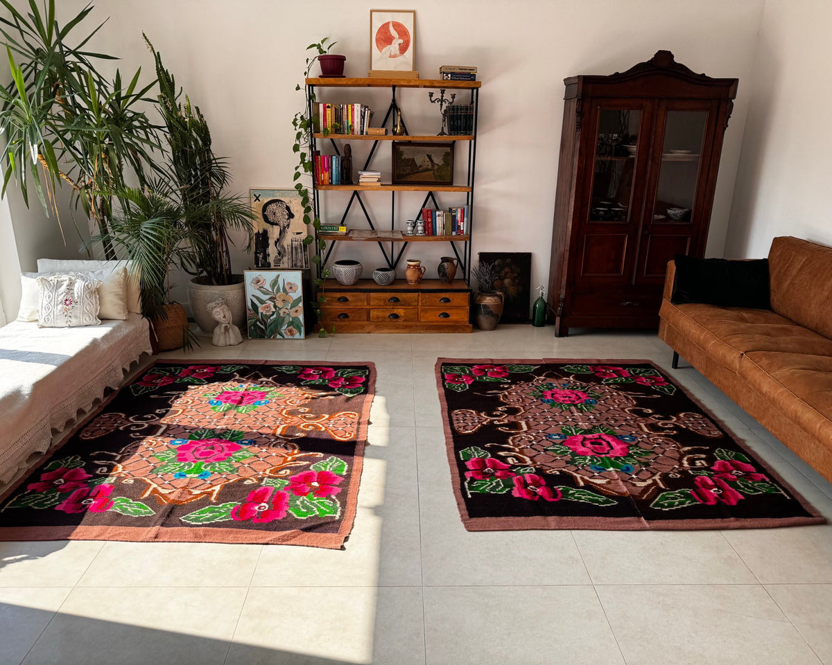 Vintage Floral Banat Wool Rug, 190x150 cm, view 15