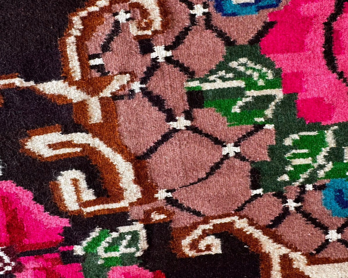 Vintage Floral Banat Wool Rug, 190x150 cm, view 6