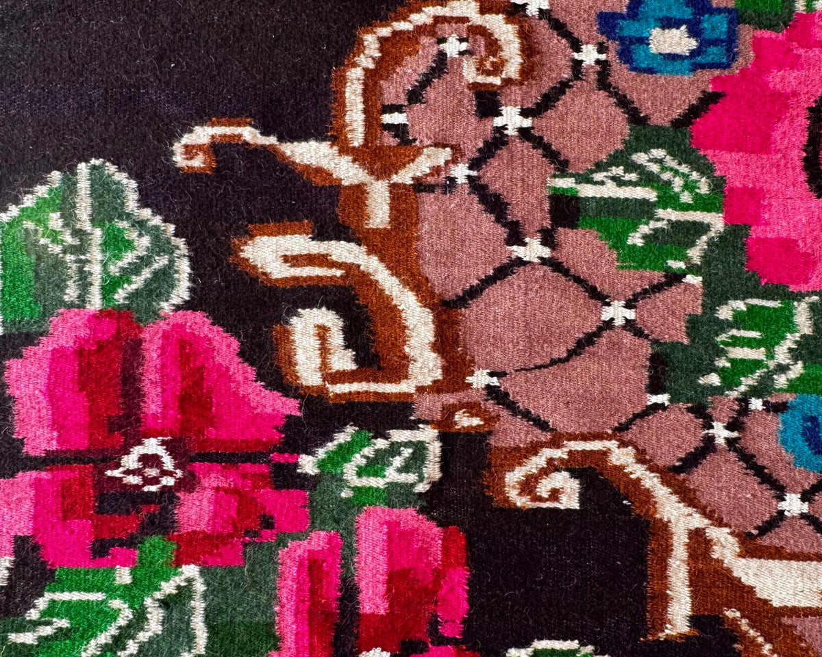 Vintage Floral Banat Wool Rug, 190x150 cm, view 7