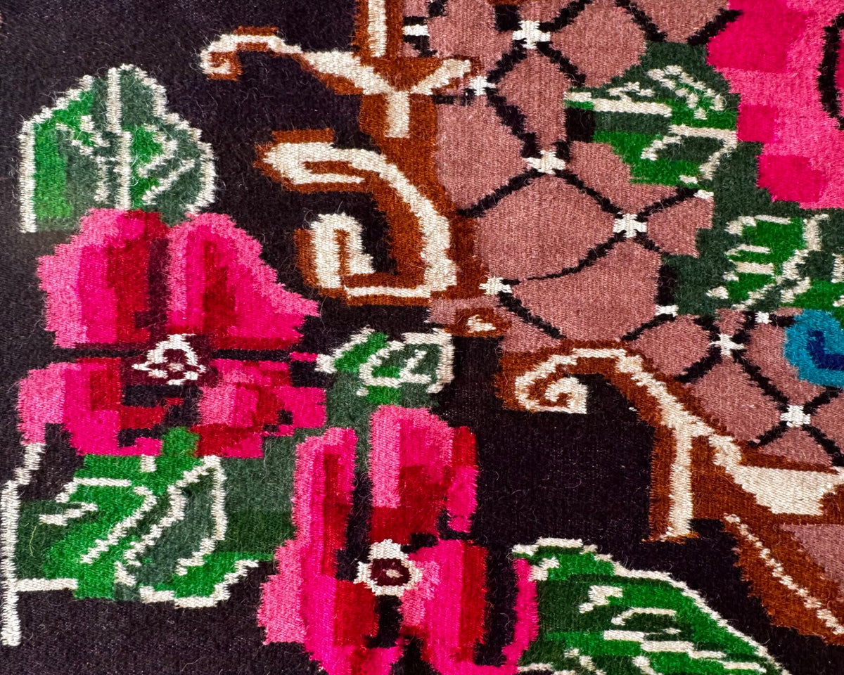 Vintage Floral Banat Wool Rug, 190x150 cm, view 8