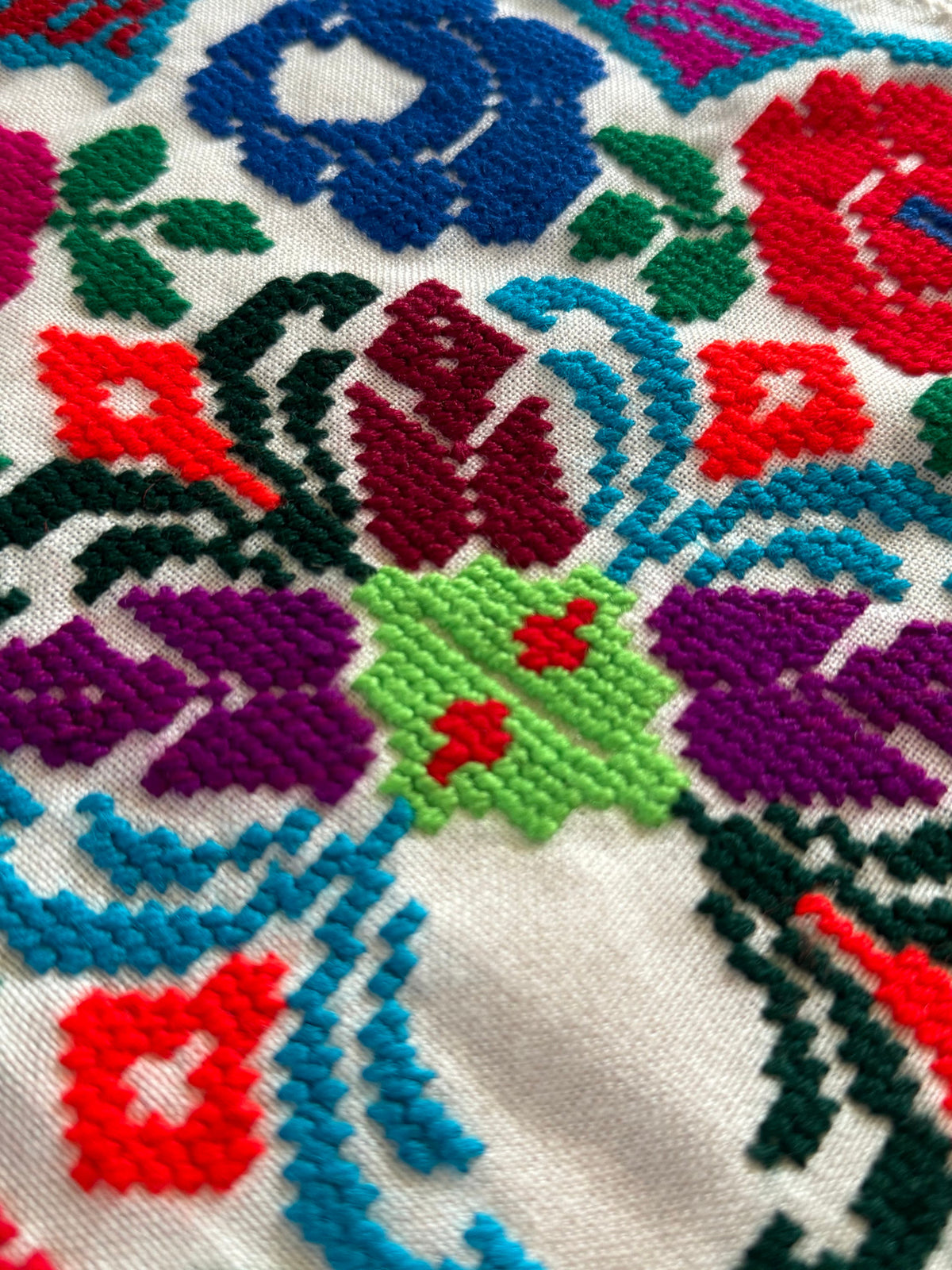 Vintage Colourful Folk Towel with Lace, 160x33 cm, view 10