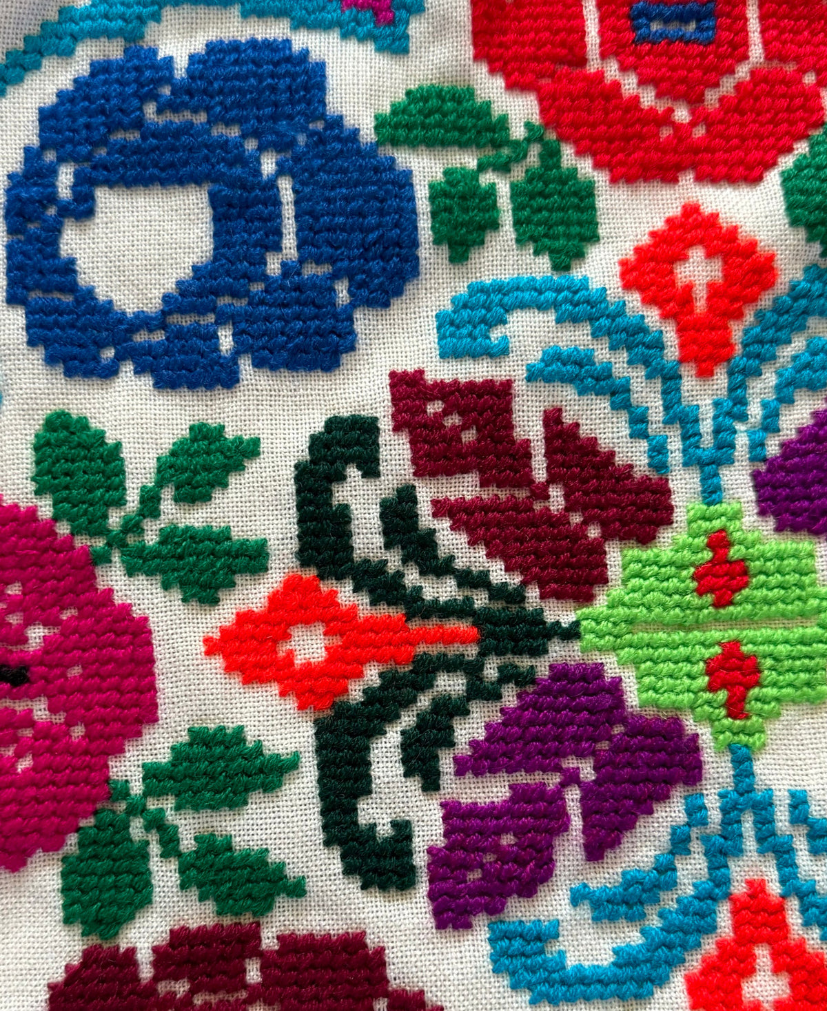 Vintage Colourful Folk Towel with Lace, 160x33 cm, view 9