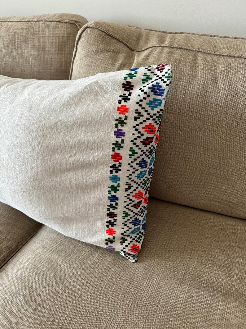 Vintage Handloom Pillow Case, Rustic Pattern, 83x39 cm, view 2