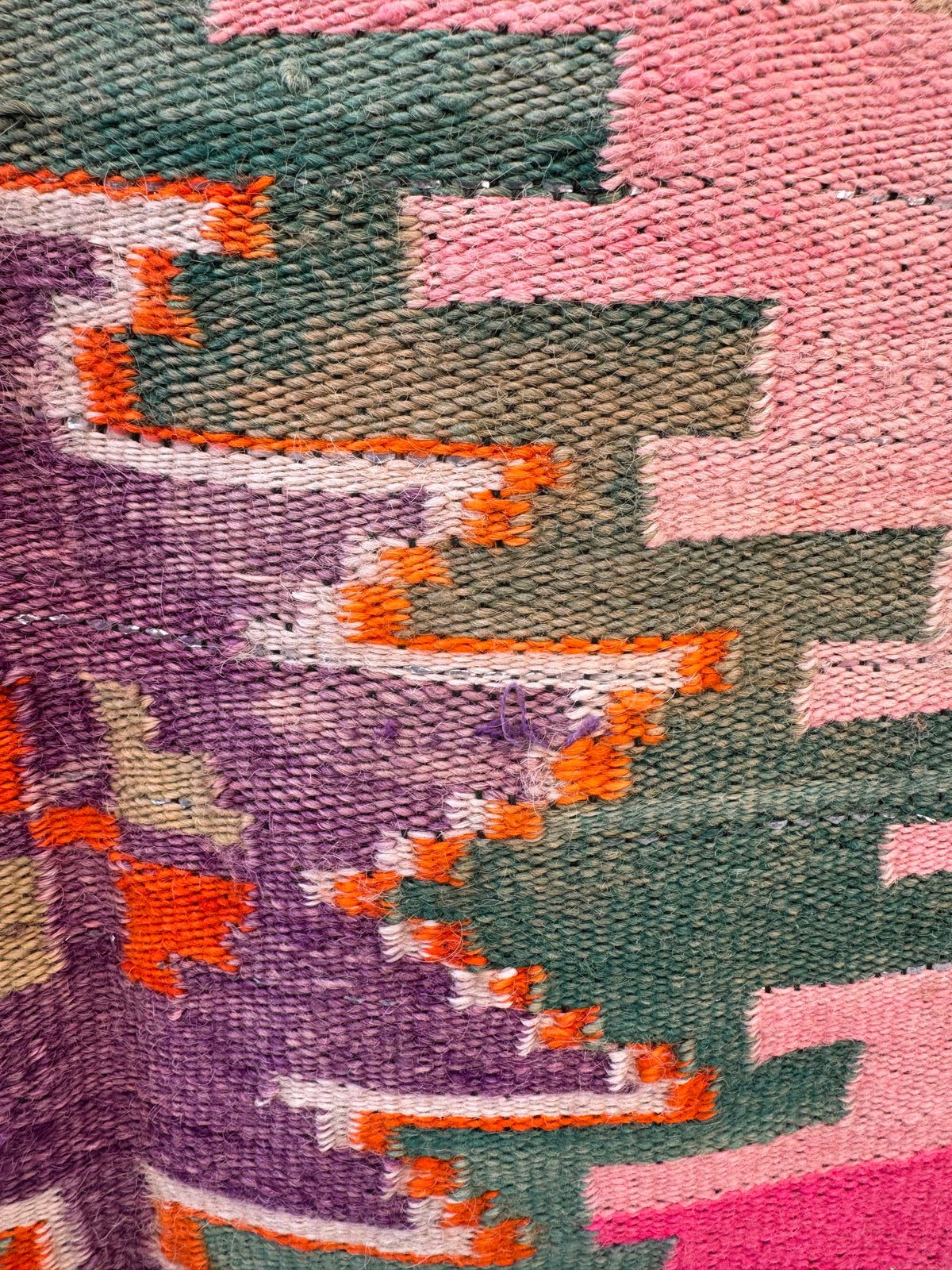 Vintage Geometric Maramureș Wool Rug, 175x140 cm, view 13