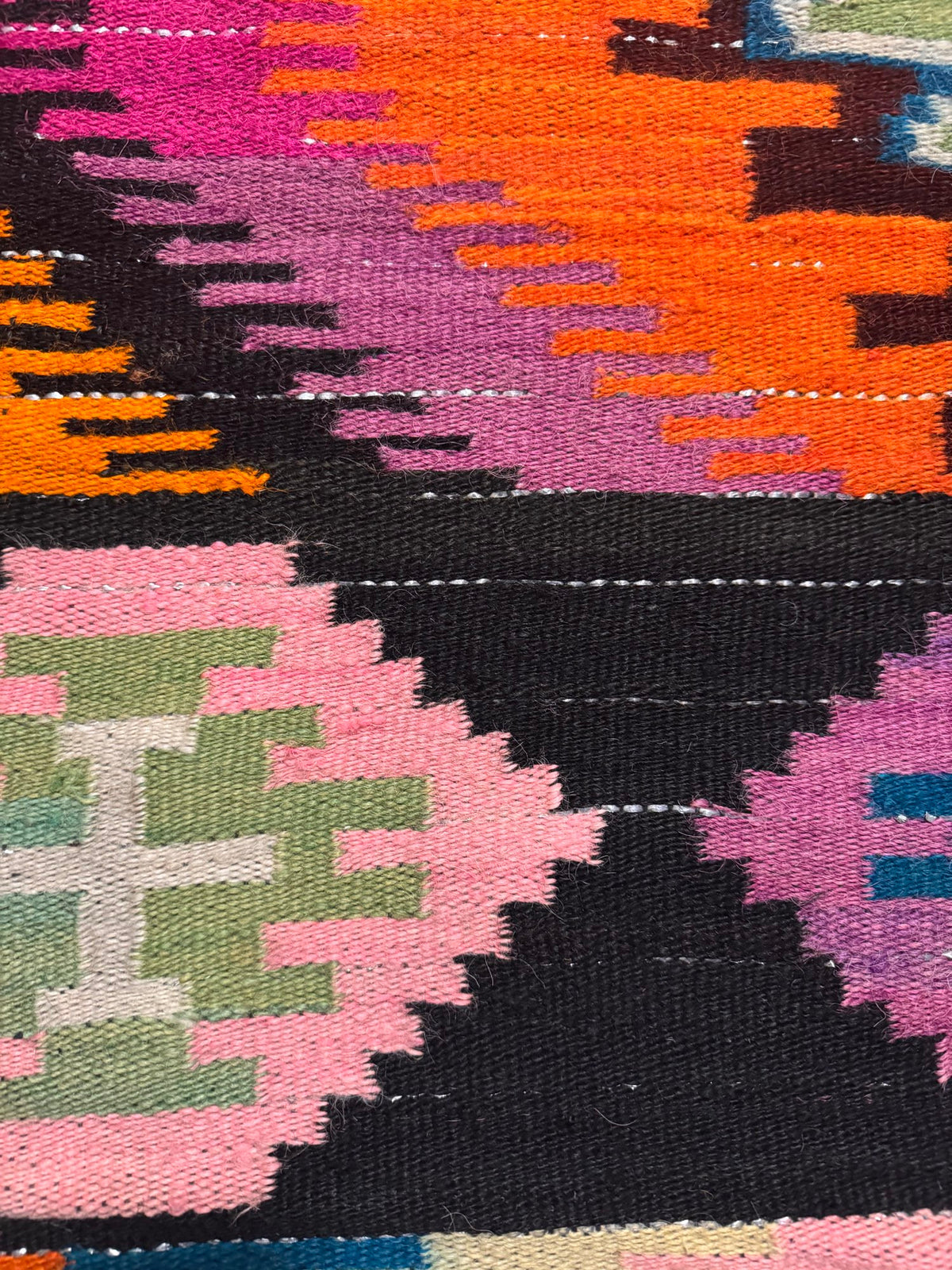 Vintage Geometric Maramureș Wool Rug, 175x140 cm, view 7