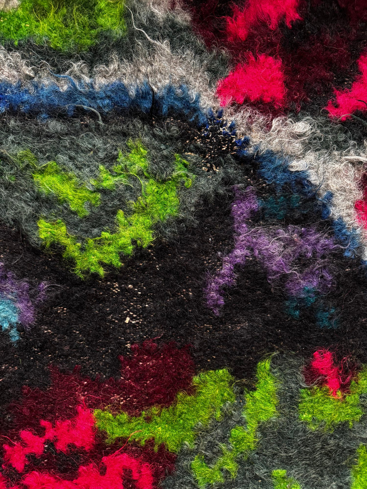 Vintage Floral Maramureș Wool Cerga Bedspread, 230x170 cm, view 11