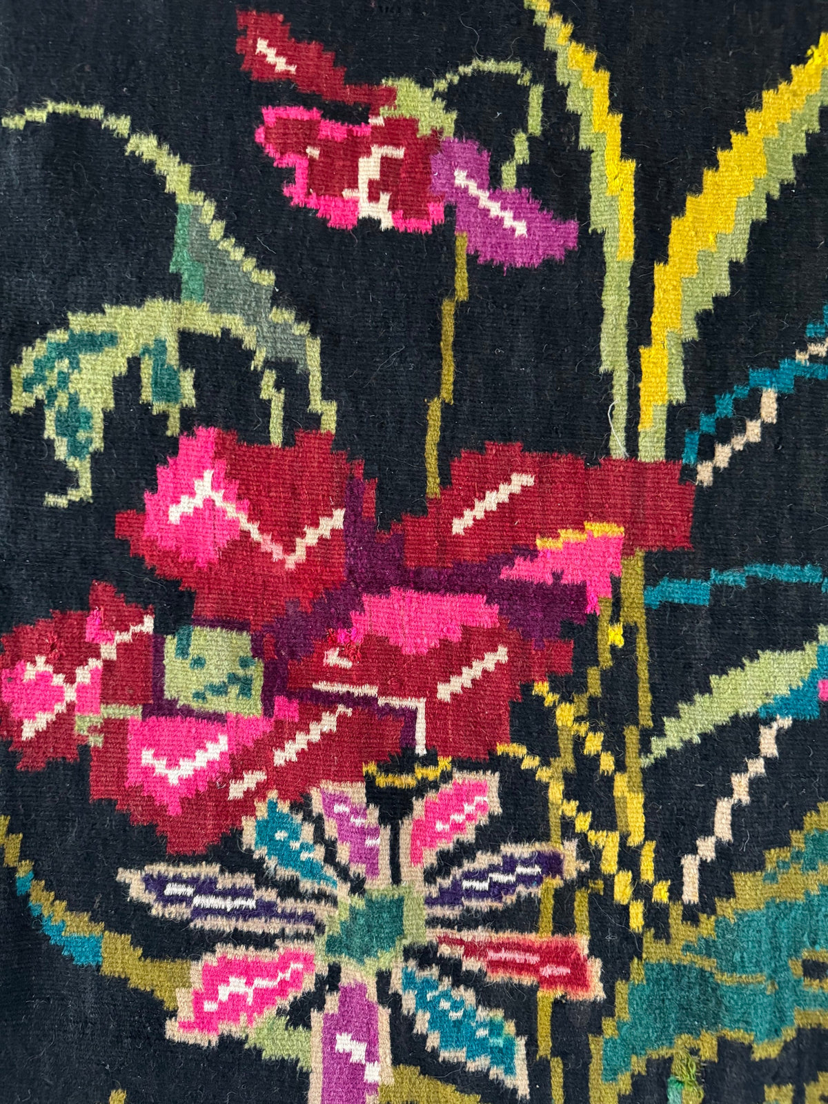 Vintage Moldavian Wool Rug with Peacock, 360x147 cm, view 8