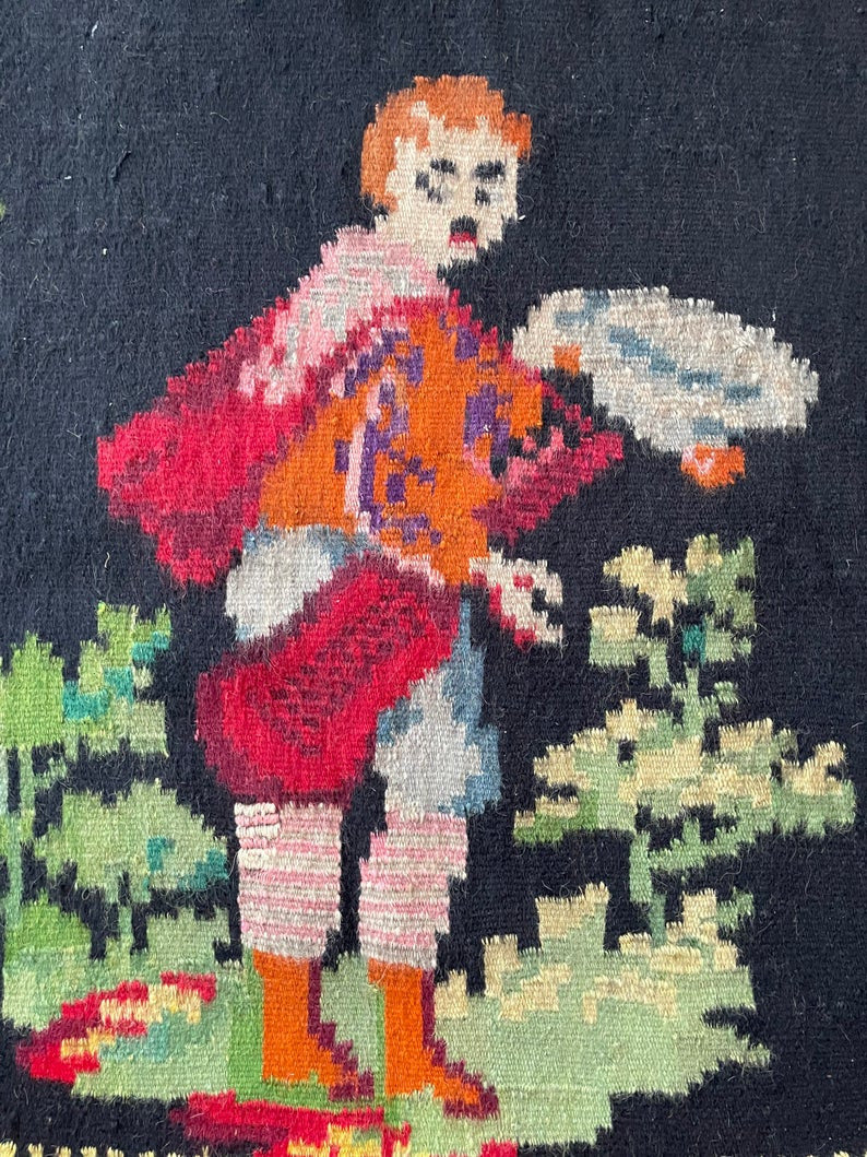Vintage Black Muntenian Wool Rug, 317x191 cm, view 9