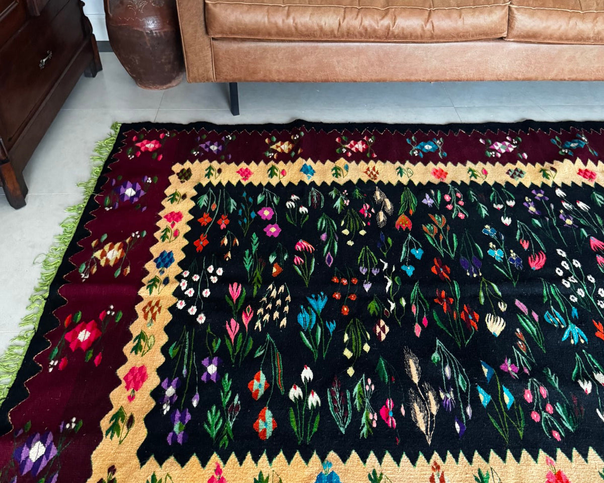 Vintage Floral Oltenian Wool Kilim Rug, 283x183 cm, view 14