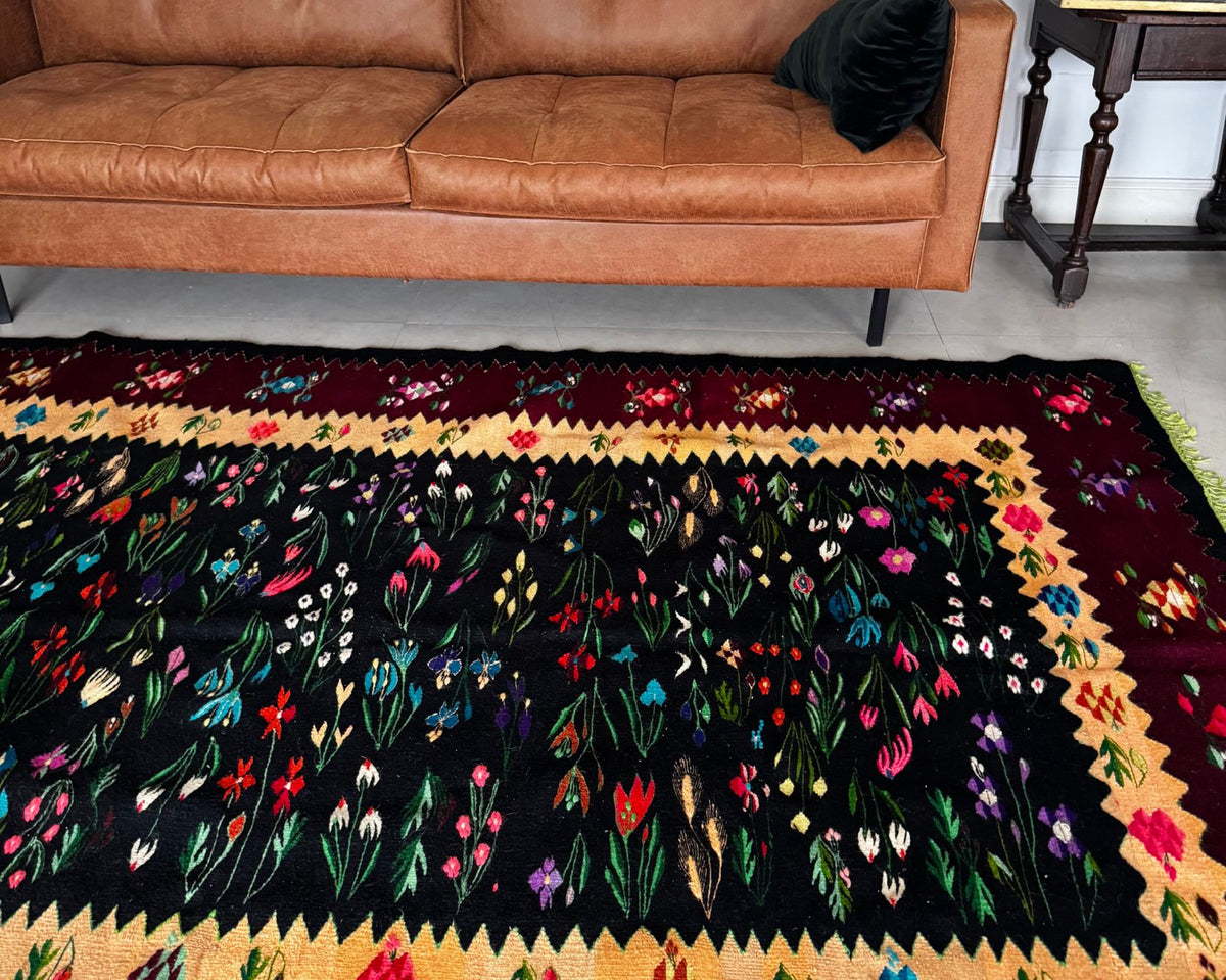 Vintage Floral Oltenian Wool Kilim Rug, 283x183 cm, view 15