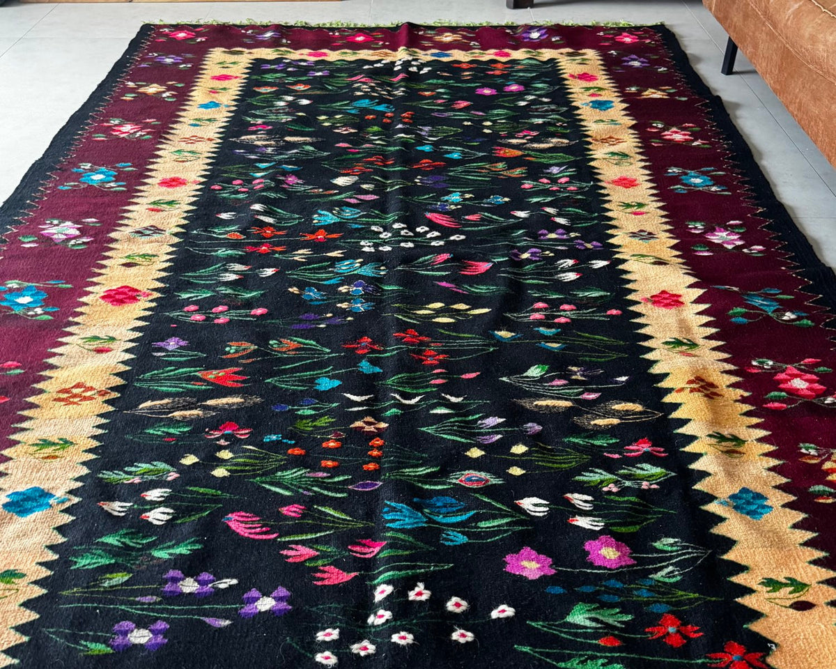 Vintage Floral Oltenian Wool Kilim Rug, 283x183 cm, view 2