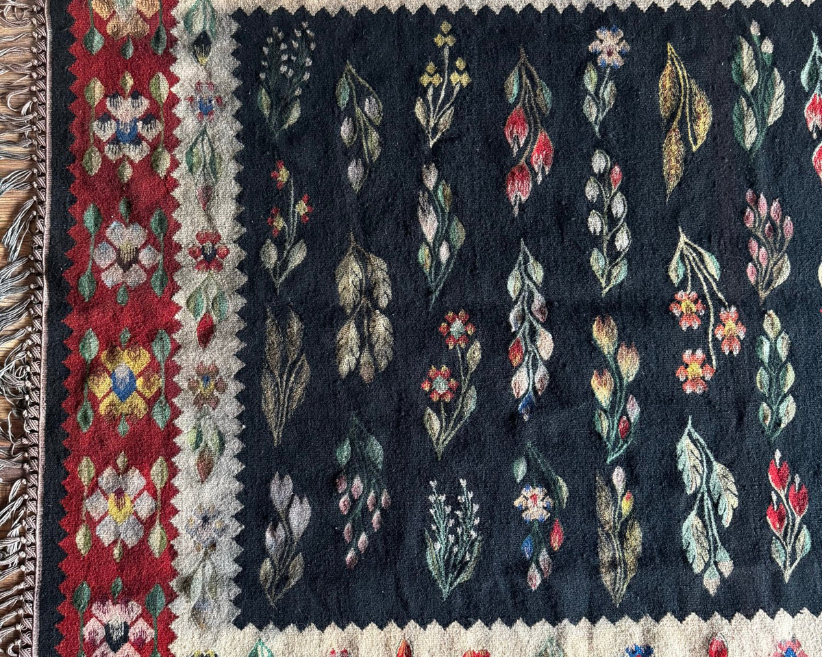 Vintage Geometric Oltenian Wool Kilim Rug, 195x143 cm, view 11