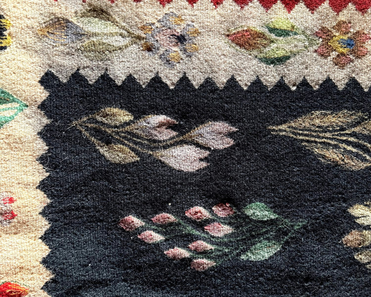 Vintage Geometric Oltenian Wool Kilim Rug, 195x143 cm, view 12