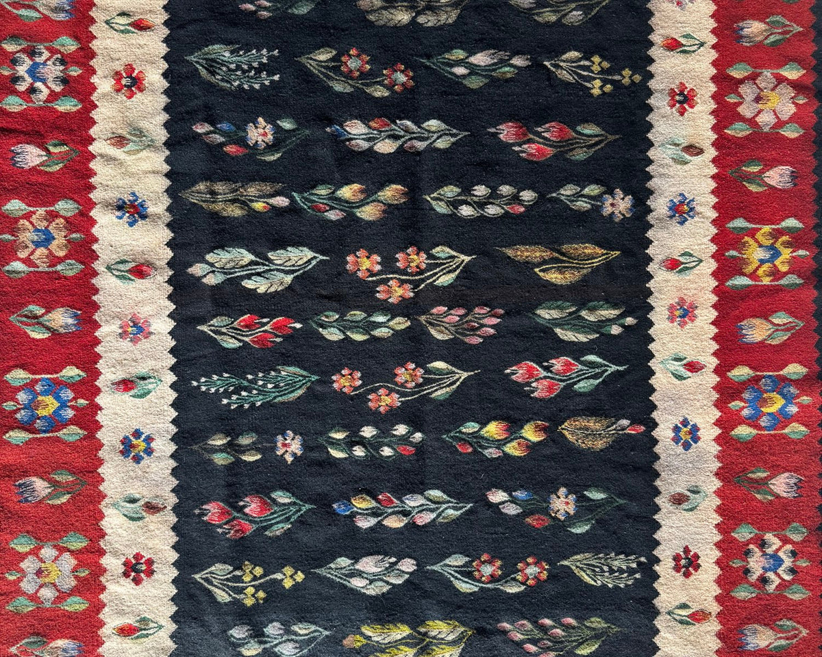 Vintage Geometric Oltenian Wool Kilim Rug, 195x143 cm, view 8