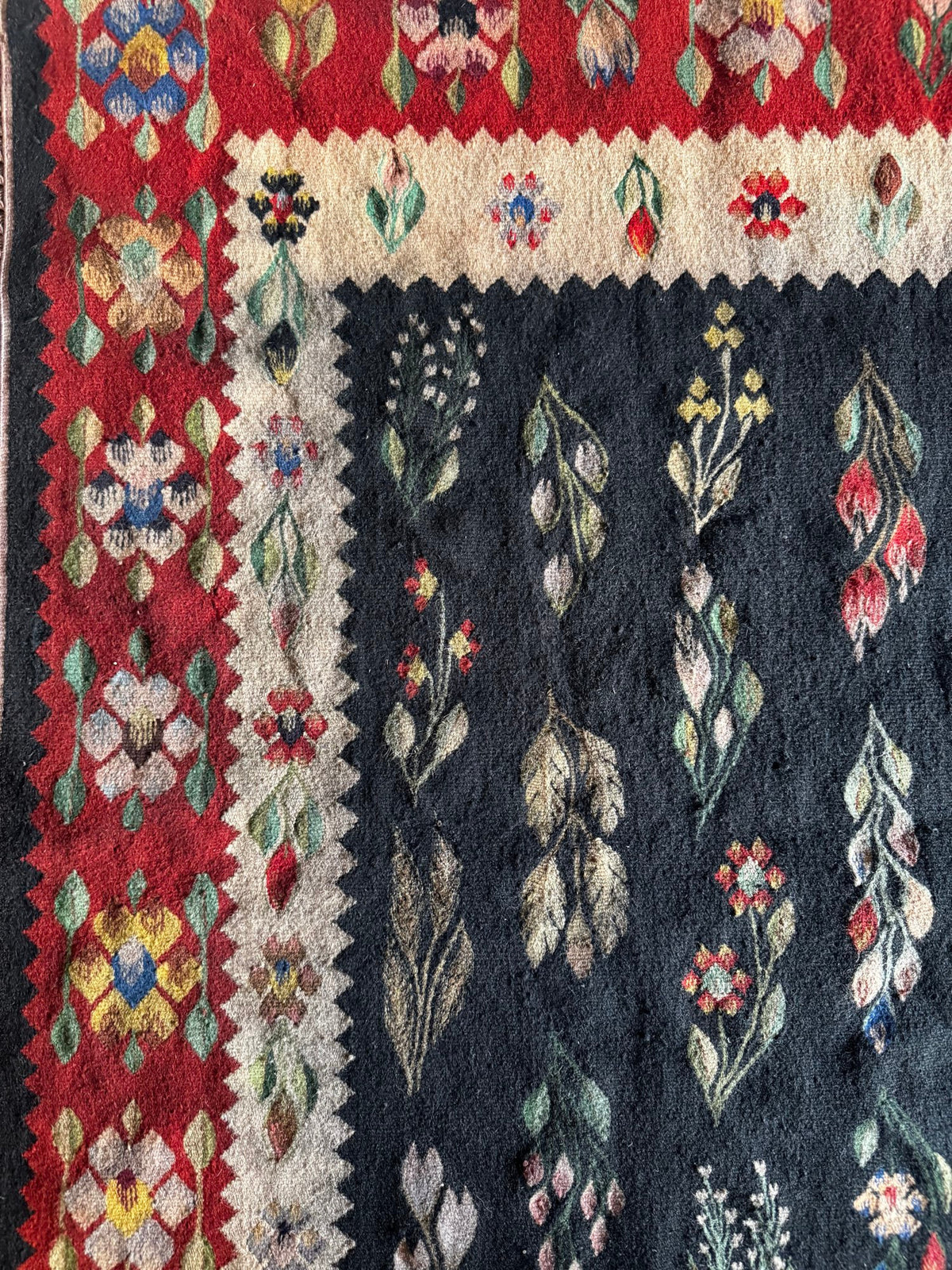 Vintage Geometric Oltenian Wool Kilim Rug, 195x143 cm, view 9