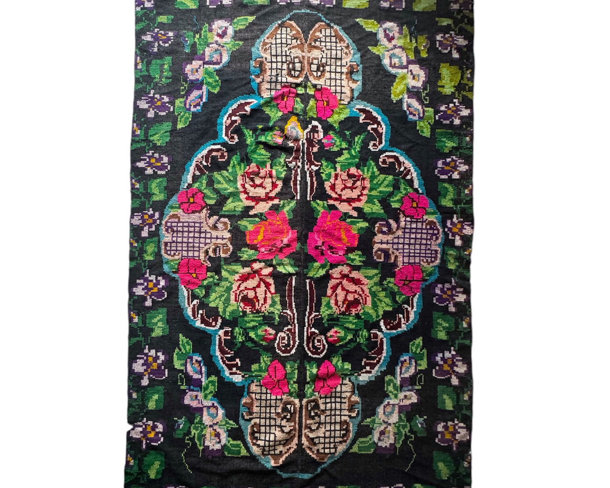 Vintage Floral Oltenian Wool Rug, 295x160 cm