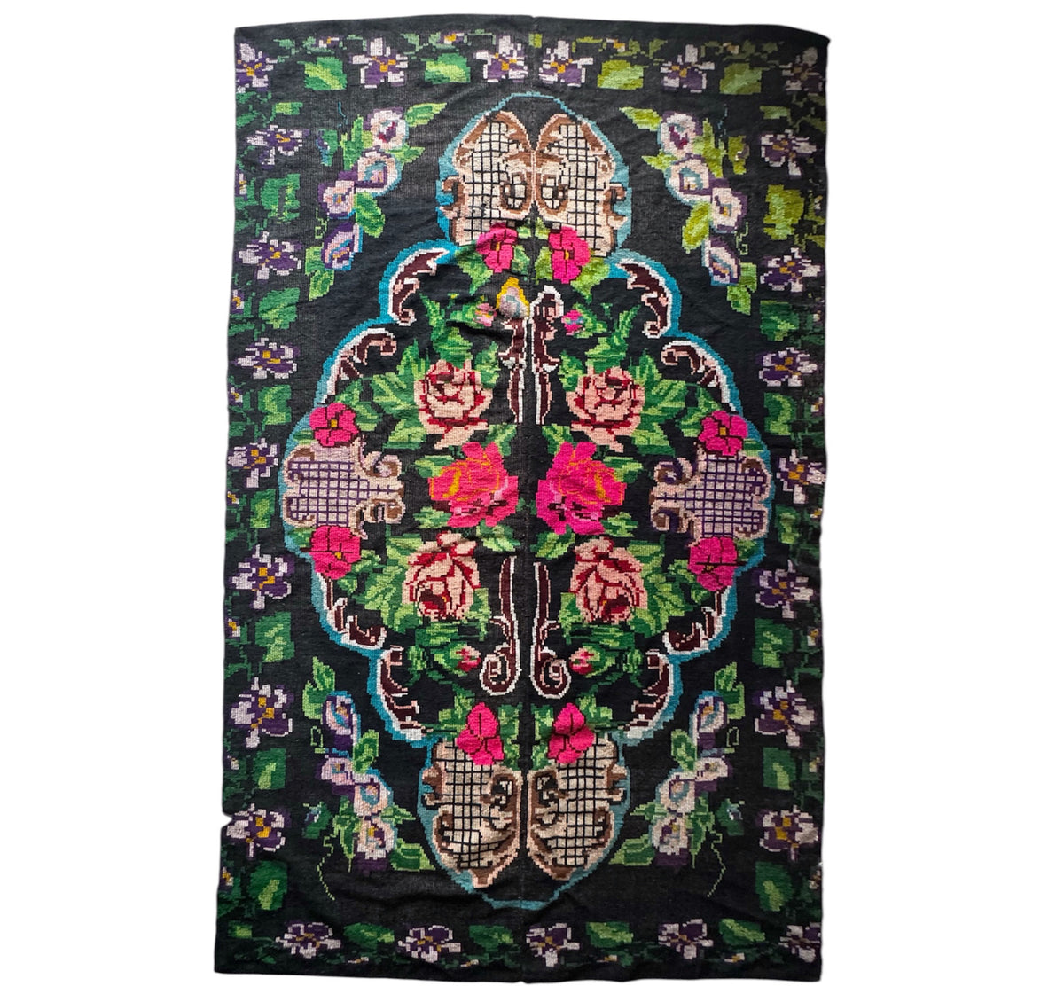 Vintage Floral Oltenian Wool Rug, 295x160 cm