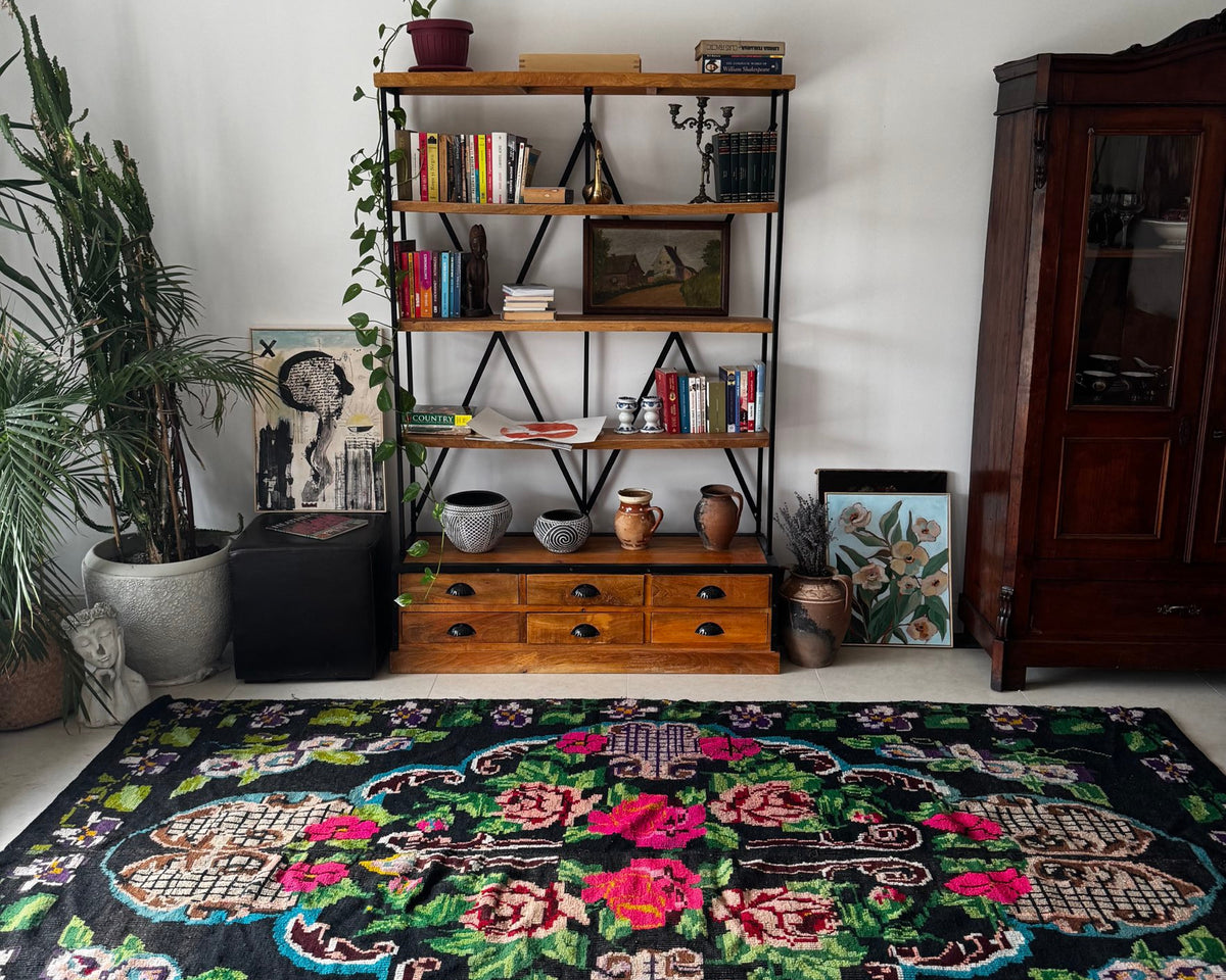 Vintage Floral Oltenian Wool Rug, 295x160 cm, view 13