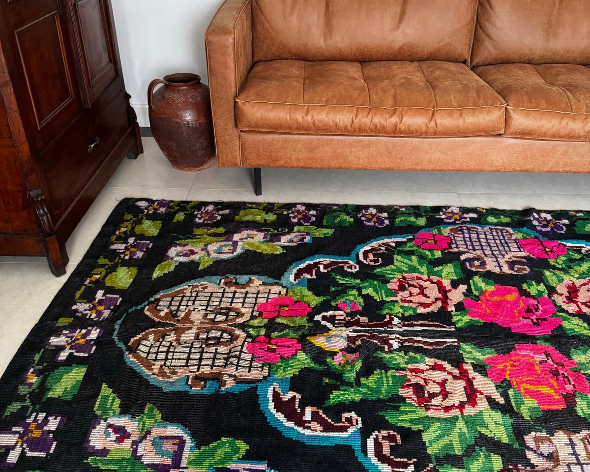 Vintage Floral Oltenian Wool Rug, 295x160 cm, view 14