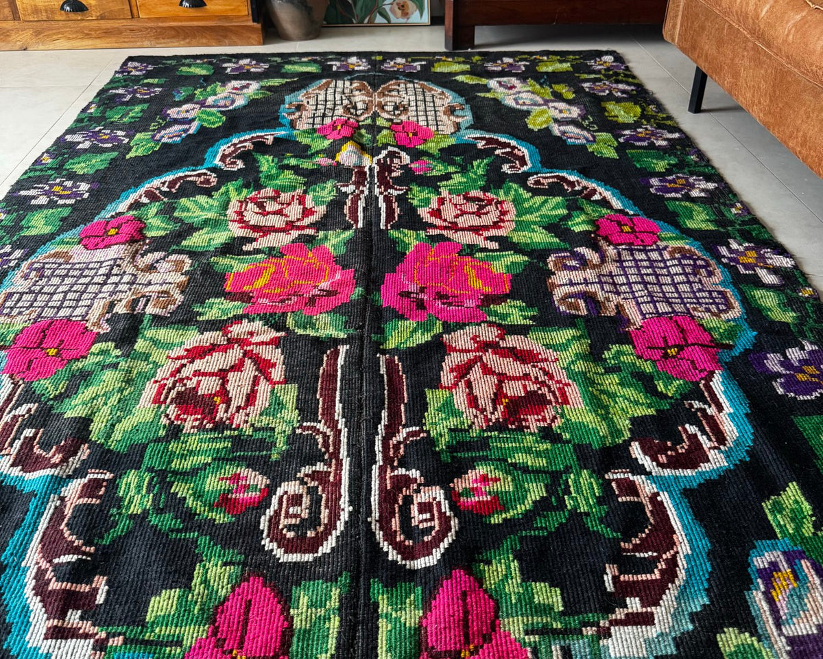 Vintage Floral Oltenian Wool Rug, 295x160 cm, view 3
