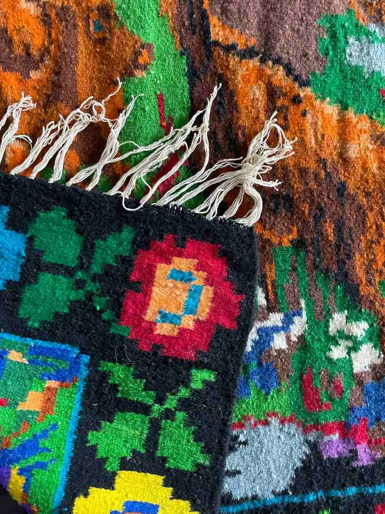 Vintage Romanian Rug with Deer, 300x172 cm, view 5