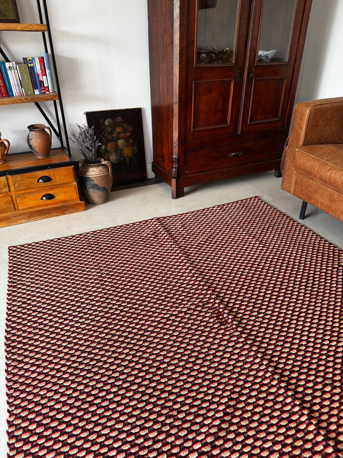 Vintage Romanian Wool Bedspread or Rug, 190x170 cm, view 14