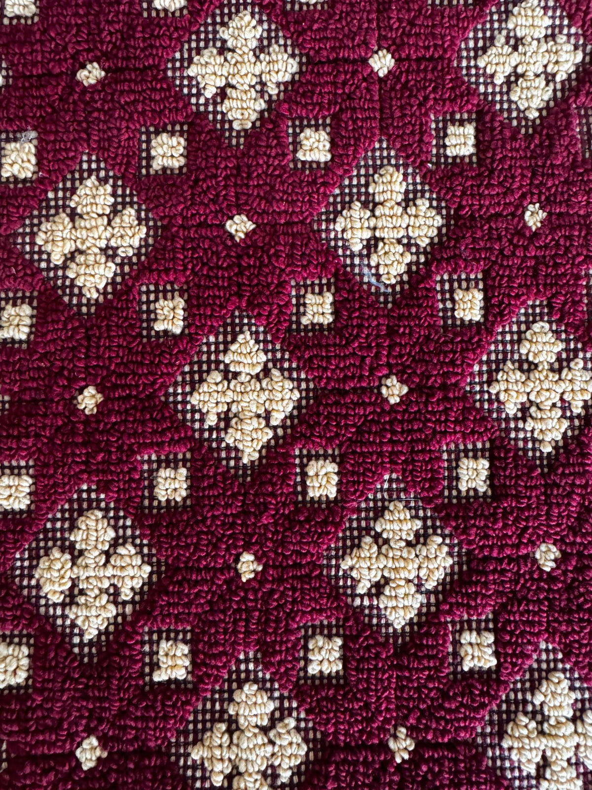 Vintage Beige Geometric Romanian Wool Rug, 200x175 cm, view 10