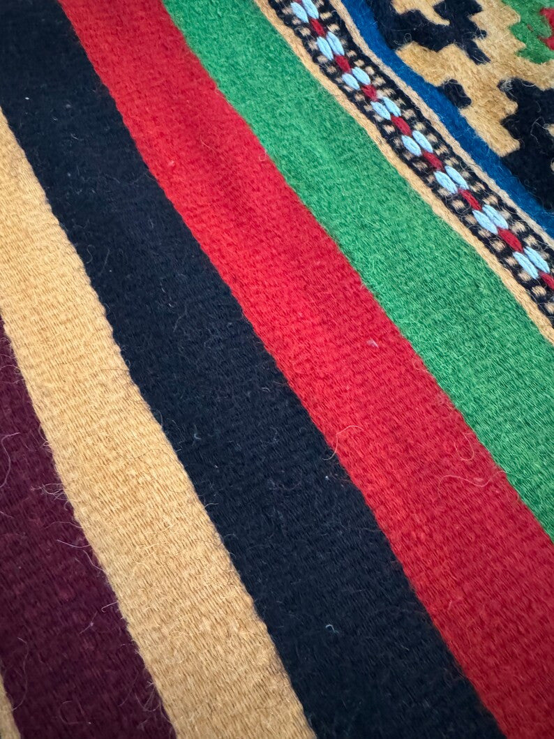 Vintage Striped Romanian Wool Rug, 230x160 cm, view 8