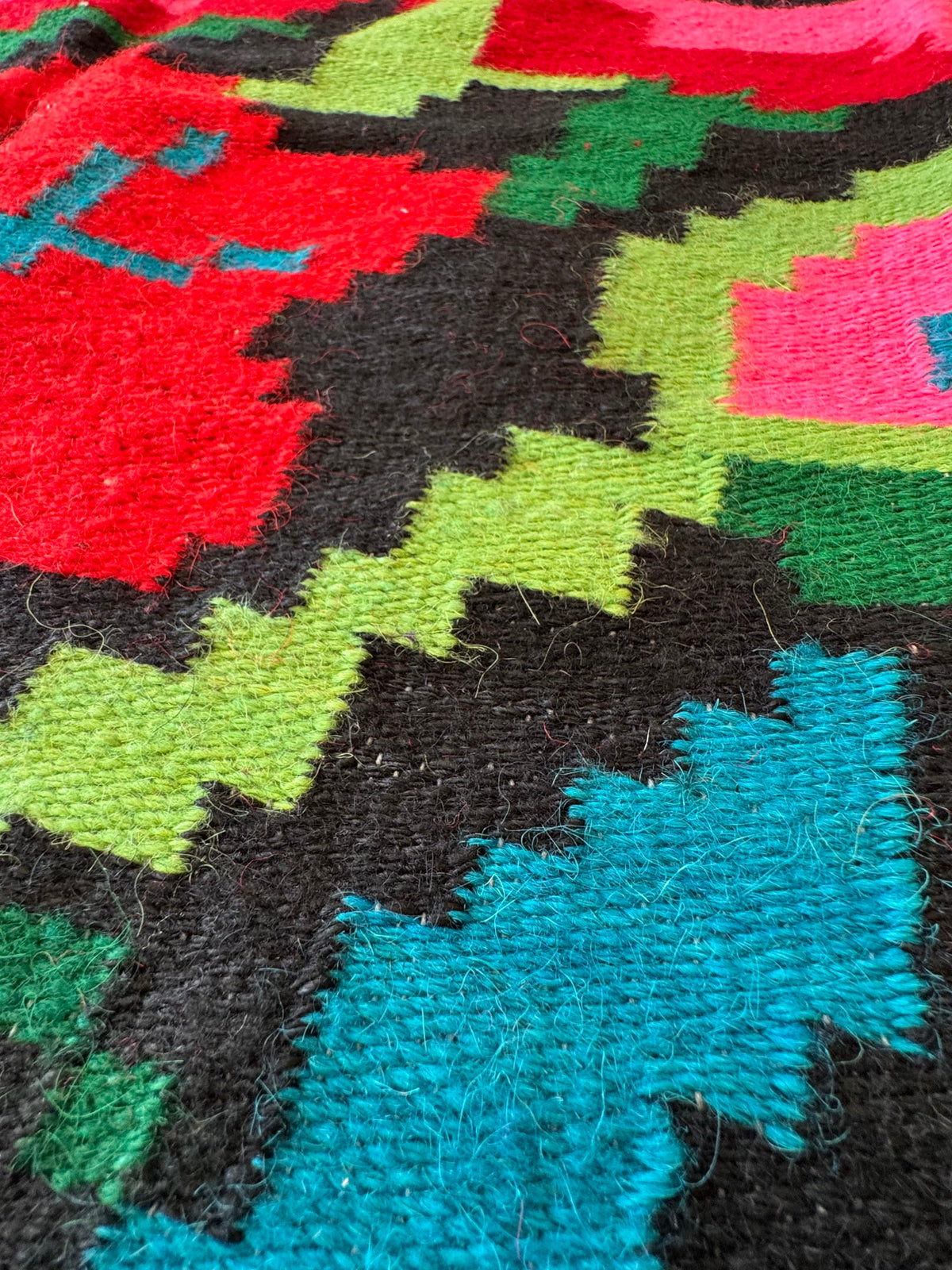 Vintage Black Floral Romanian Wool Runner Rug, 263x115 cm, view 12