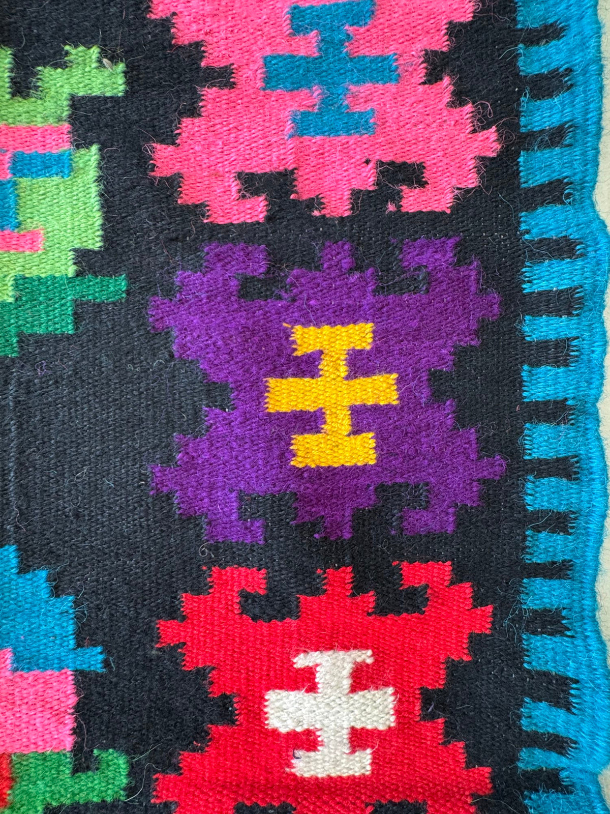 Vintage Black Floral Romanian Wool Runner Rug, 263x115 cm, view 8