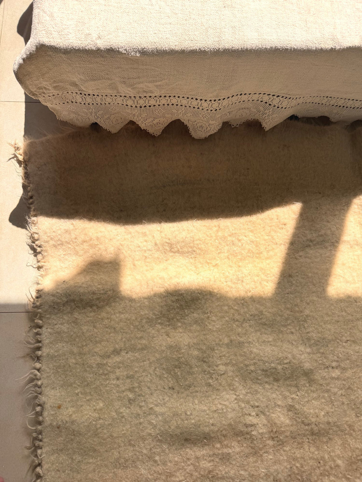 Vintage White Bistrița Wool Rug, 205x175 cm, view 14