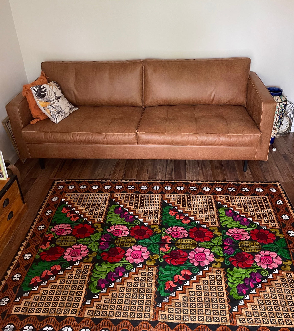 Handwoven Floral Banat Wool Rug, 196x142 cm, view 11