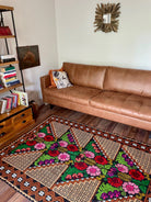Handwoven Floral Banat Wool Rug, 196x142 cm, view 13