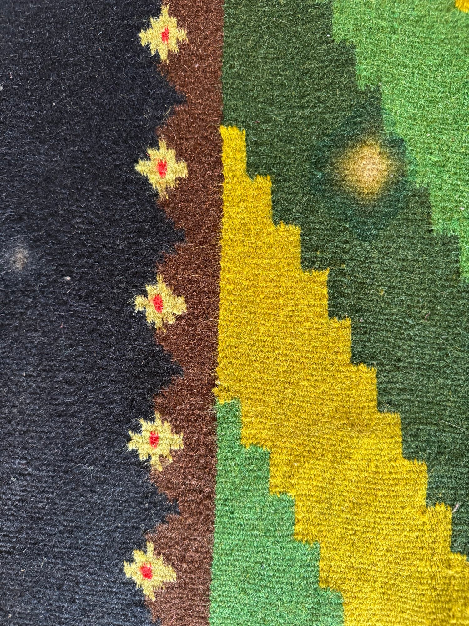 Vintage Green Floral Bessarabian Wool Rug, 300x200 cm, view 11