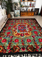 Handwoven Floral Bessarabian Wool Rug, 250x210 cm, view 15