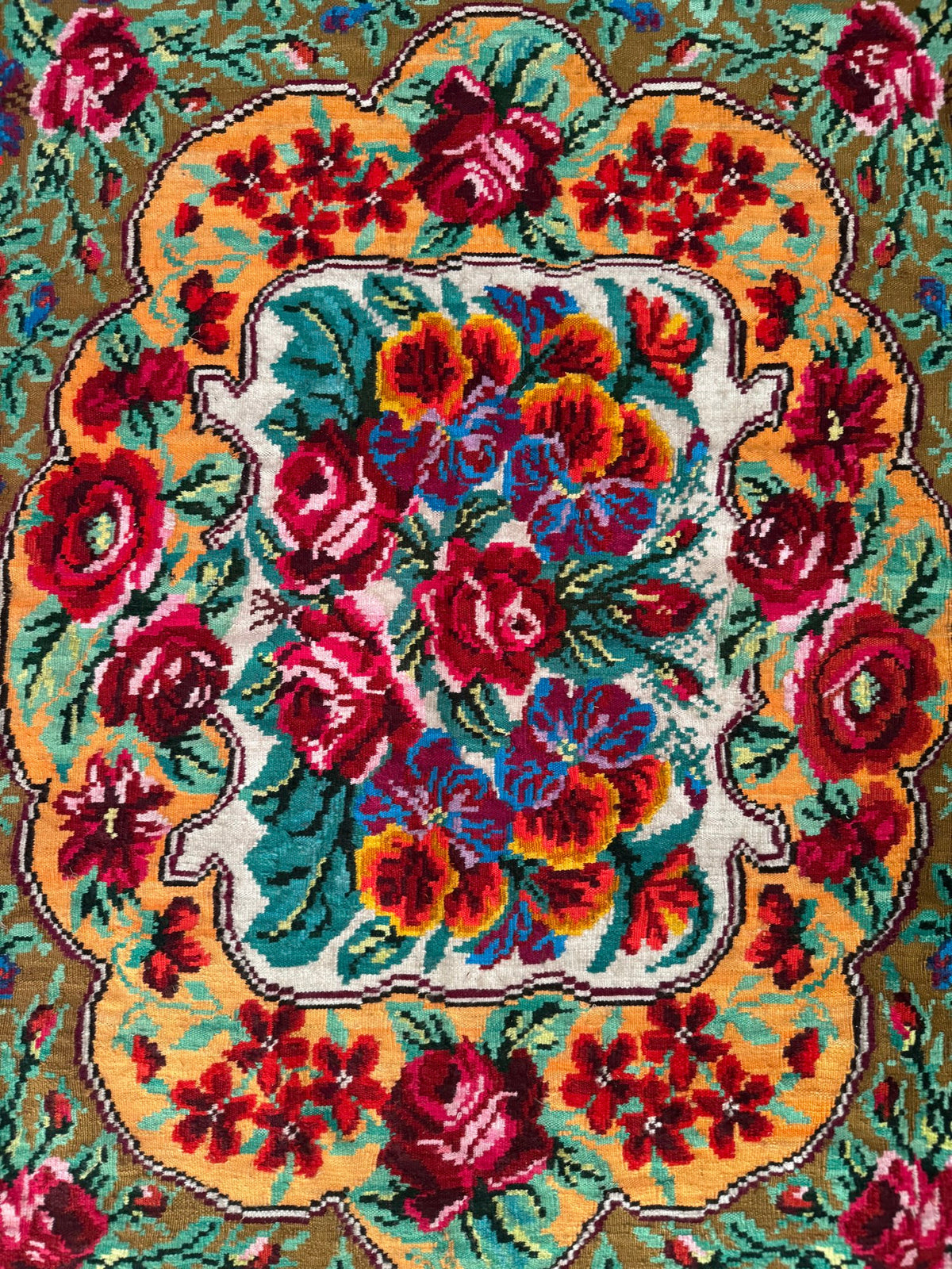 Handwoven Floral Bessarabian Wool Rug, 250x210 cm, view 9