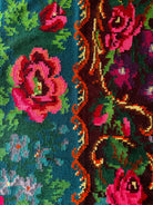 Handwoven Blue Floral Bessarabian Wool Rug, 335x175 cm, view 12