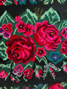 Handwoven Black Floral Bessarabian Wool Rug, 380x155 cm, view 7