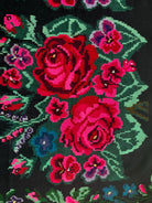 Handwoven Black Floral Bessarabian Wool Rug, 380x155 cm, view 8