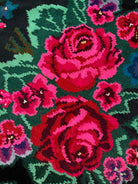 Handwoven Black Floral Bessarabian Wool Rug, 380x155 cm, view 9