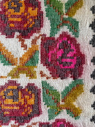 Handwoven Floral Bistrița Wool Cerga Bedspread, 205x175 cm, view 10