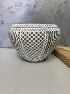 Black Vadastra-Style Clay Vase, Crossed Lines, 18 cm, view 2