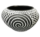Black Vadastra-Style Clay Vase, Neolithic Design, 12 cm